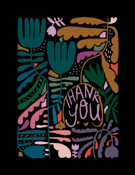 Thank You Funky Floral Card