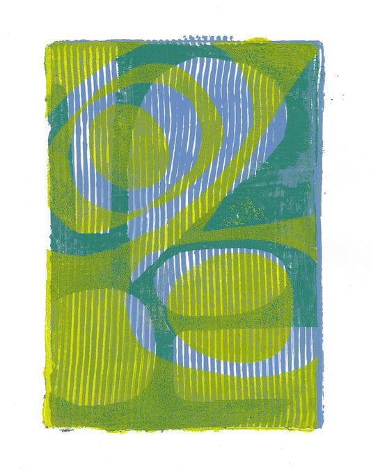 Gelli Print- Teal and Green