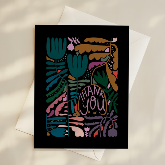 Thank You Funky Floral Card