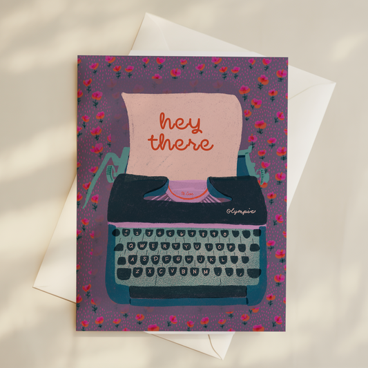 Hey There Typewriter Card