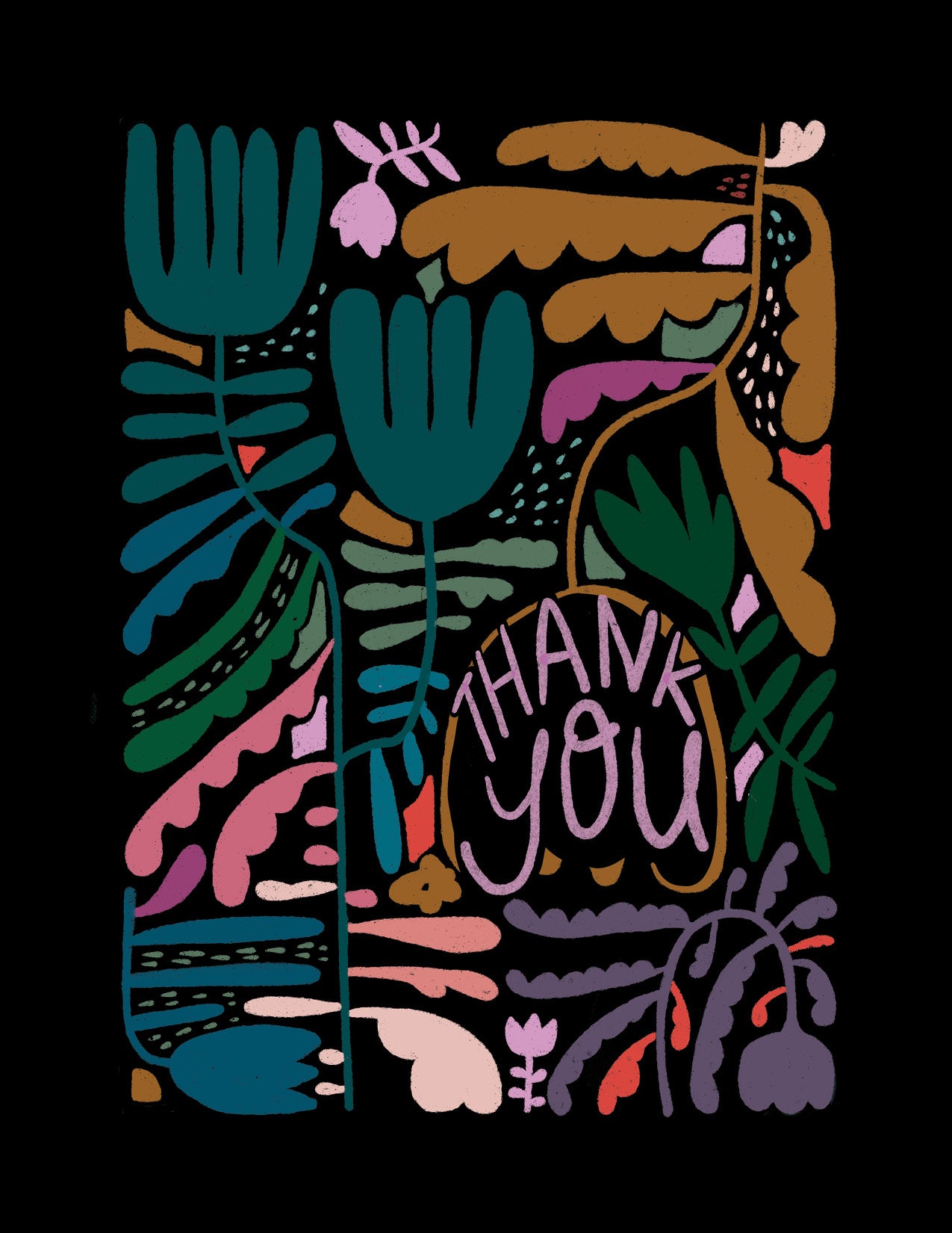 Thank You Funky Floral Card